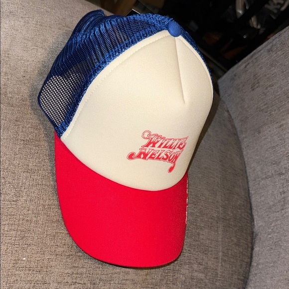 Willie Nelson Red and Blue Trucker Hat, NWT - Picture 6 of 6